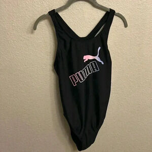 Puma One Piece Black Swimsuit Size Extra Large Youth